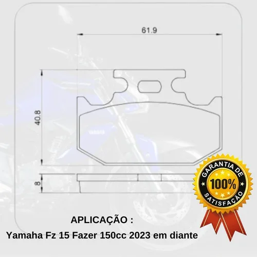 Imagem do produto Jogo Kit Completo Pastilha De Freio Fz15 Fazer 2023 2024