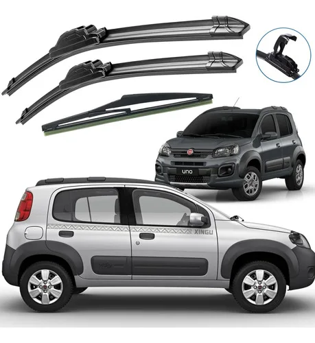 Kit 3 Palheta Limpador Parabrisa Chuva Novo Uno 2009 Á 2020