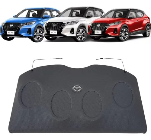 Tampão Porta Malas Nissan Kicks + 4 Furos 6x9 E Cordinhas