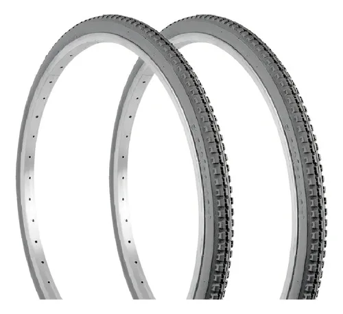 Imagem do produto Par Pneus Cadeira De Rodas Aro 24x1.3/8 + Camaras Vee Rubber Cor Cinza
