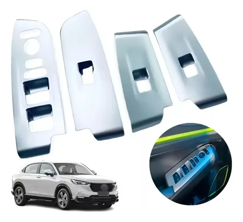 Aplique Kit Comando Vidro Elétrico Hr-v Hrv 2022 2025 Prata