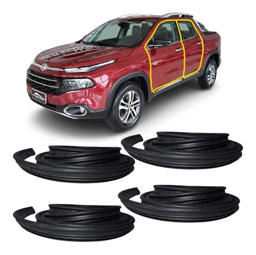 Kit Borrachas Vedação Das 4 Portas Fiat Toro 2016 A 2022