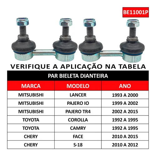 Imagem do produto Par Bieleta Dianteira Pajero Io 99/2002 Pajero Tr4 2002/2015