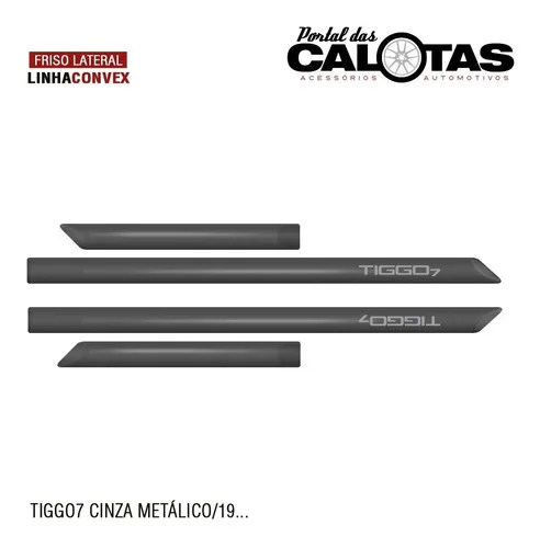 Imagem do produto Jogo 4 Friso Porta Tiggo 7 Pro Cinza Metálico 2021 2022 2023