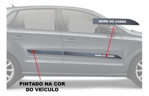 Imagem do produto Friso Lateral Gm Onix Plus Branco Summit Grafia Cromada