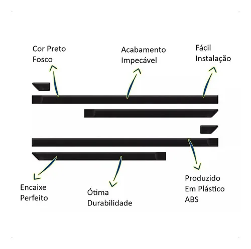 Imagem do produto Friso Lateral Gol Parati G3 G4 4 Portas Mod Original Largo