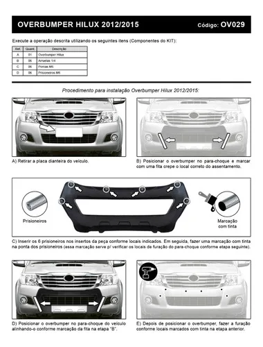 Imagem do produto Overbumper Hilux 2012 2013 2014 2015 Modelo Boca De Palhaço