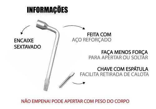 Imagem do produto Chave De Roda 19mm Carro Fiat Uno Palio Mobi Doblo Promoção