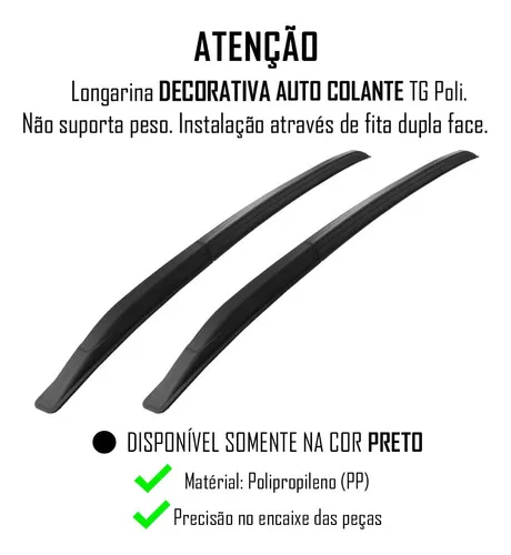 Imagem do produto Longarina Teto Decorativo Universal Slim Tg Poli 1,35m Preto
