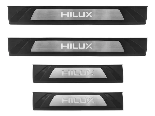 Soleira Led Hilux 2016 Em Diante 4 Peças Em Abs E Aço