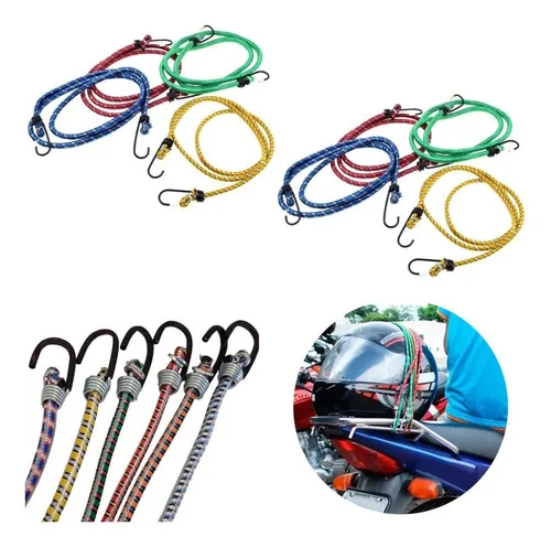 Corda Elástico 1,5 Metros Bagageiro Moto Bike Kit 10 Un Cor Variado