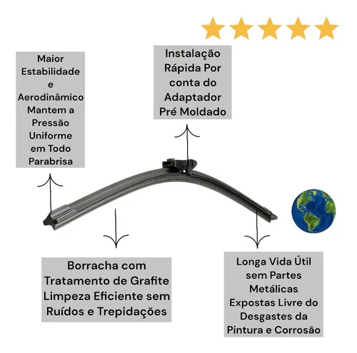 Imagem do produto Par Palheta Limpador Parabrisa Silicone Saveiro 2013 À 2025