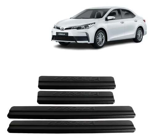 Soleira Alumínio Preto 4 Portas Alto Relevo Corolla 2019