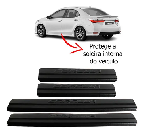 Imagem do produto Soleira Alumínio Preto 4 Portas Alto Relevo Corolla 2019