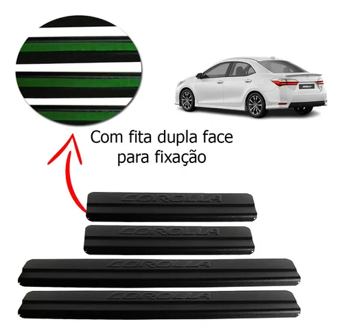 Imagem do produto Soleira Alumínio Preto 4 Portas Alto Relevo Corolla 2019