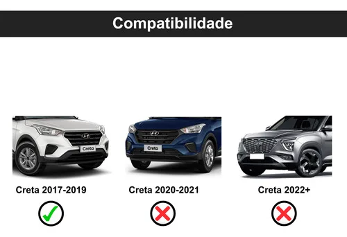 Imagem do produto Aplique Friso Cromado Grade Hyundai Creta 2017 2018 2019