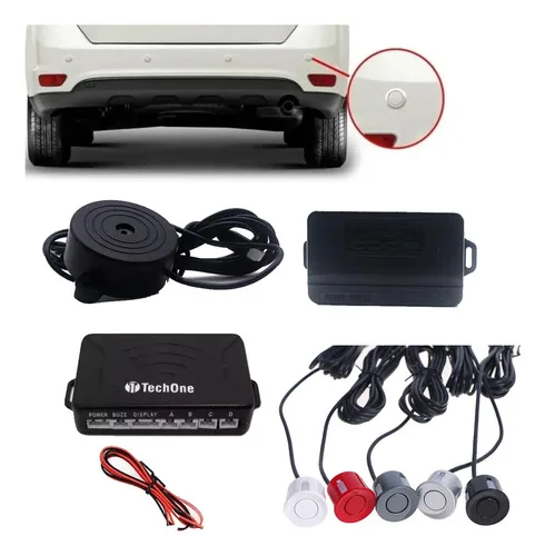 Sensor De Estacionamento Ré Buzzer Universal Cores Tech One Cor Prata