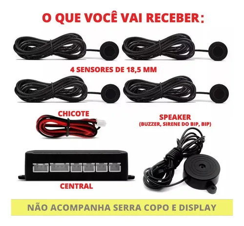 Imagem do produto Sensor De Estacionamento Ré Buzzer Universal Cores Tech One Cor Prata