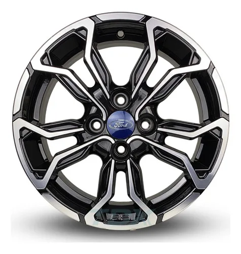 Imagem do produto Rodas M16 Ford Fiesta Ka Aro 14 4x108 (jogo) + Bicos Cor Preto Com Diamantado