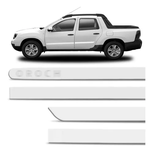 Jogo Friso Lateral Renault Duster Oroch 16 A 19 Branco Neige