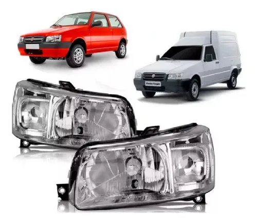 Par Farol Fiat Uno Mille Fire Economy Cromado 2004 a 2013