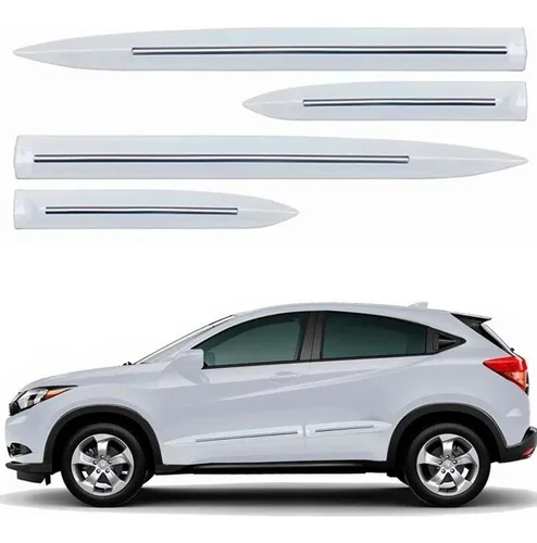 Friso Lateral Honda Hr-v Hrv Filete Cromado Branco Tafetá