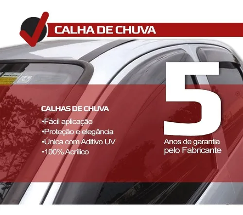 Imagem do produto Calha De Chuva Hilux Sw4 4 Portas Fumê 2016 2017 2018 A 2021
