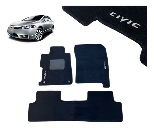 Tapete Carpete Premium Honda New Civic 2006 A 2016 Bordado