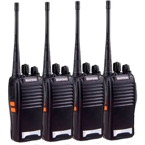 Kit 4 Radios Comunicador 777s 16canais Profissional O Melhor Bandas De Freqüência Bf777s Cor Preto