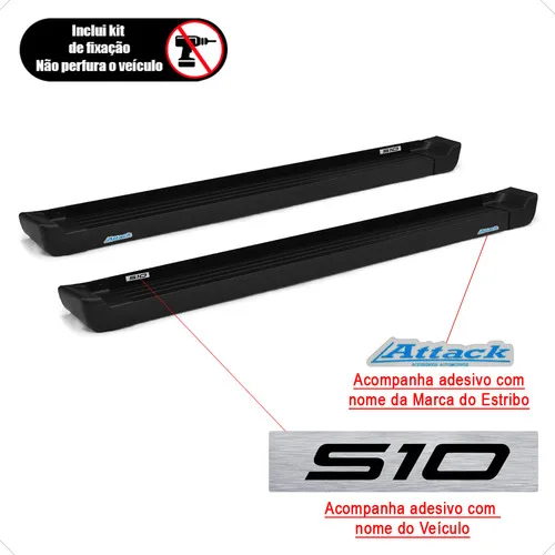 Imagem do produto Estribo S10 Cabine Dupla 2012 2013 2014 2015 Prime Preto