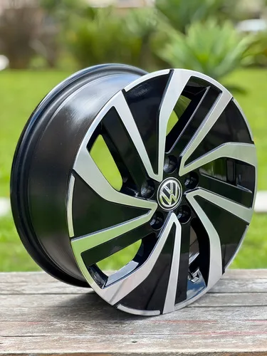 Imagem do produto Jogo De Rodas Aro 15 5x100 Polo Fox Spacefox S44 5 Furos Cor Preto Diamante 5x100