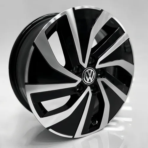 Imagem do produto Jogo De Rodas Aro 15 5x100 Polo Fox Spacefox S44 5 Furos Cor Preto Diamante 5x100