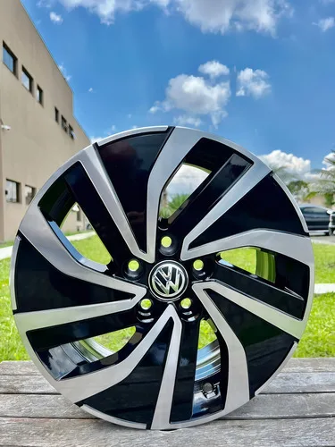 Imagem do produto Jogo De Rodas Aro 15 5x100 Polo Fox Spacefox S44 5 Furos Cor Preto Diamante 5x100