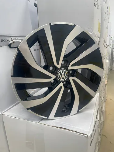 Imagem do produto Jogo De Rodas Aro 15 5x100 Polo Fox Spacefox S44 5 Furos Cor Preto Diamante 5x100
