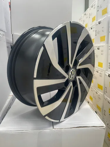 Imagem do produto Jogo De Rodas Aro 15 5x100 Polo Fox Spacefox S44 5 Furos Cor Preto Diamante 5x100