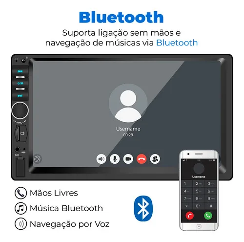 Imagem do produto Central Multimídia First Option 7810h Com Espelhamento E Bluetooth Cor Preto