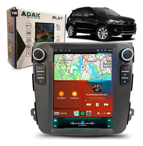 Multimídia Tesla Outlander 2006 À 2013 Carplay Gps Android Cor Mitsubishi Outlander 2008