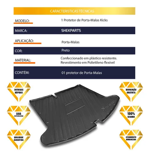 Imagem do produto Tapete Bandeja Protetor De Porta Malas Pra Nissan Kicks 2024