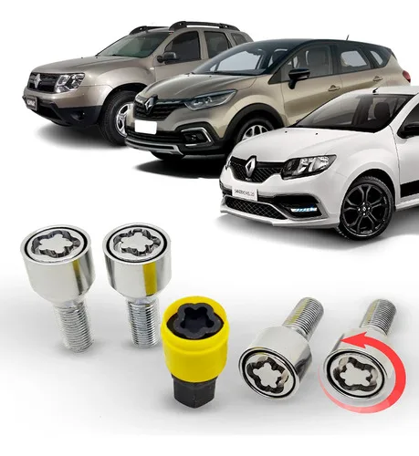 Kit Trava Parafuso Giratória Antifurto Rodas Renault