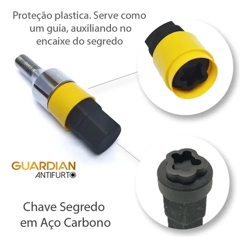 Imagem do produto Kit Trava Parafuso Giratória Antifurto Rodas Renault