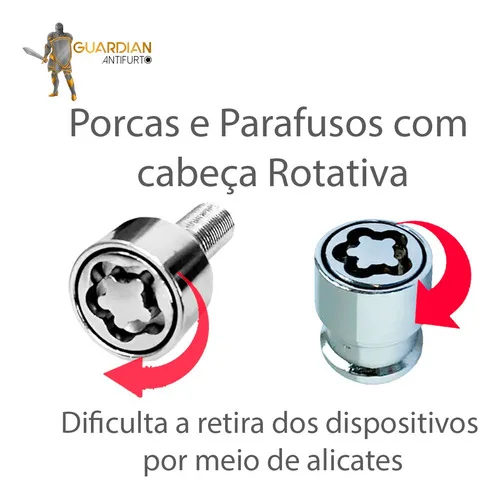 Imagem do produto Kit Trava Parafuso Giratória Antifurto Rodas Renault