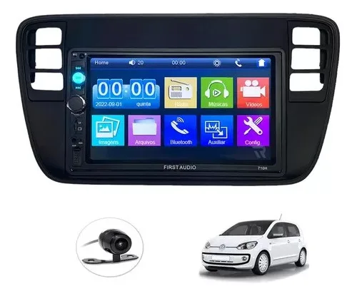 Central Multimídia Mp5 Vw Up 2014 2015 2016 Câmera Moldura