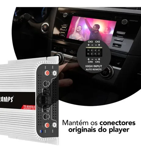 Modulo Taramps Ts 800 Rms Ts800x4 2 Ohms Amplificador 800w 4 Canais - Autoaba
