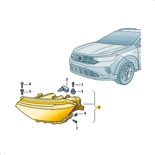 Imagem do produto Farol Com Led Nivus 2021 À 2023 Original Vw Lado Direito