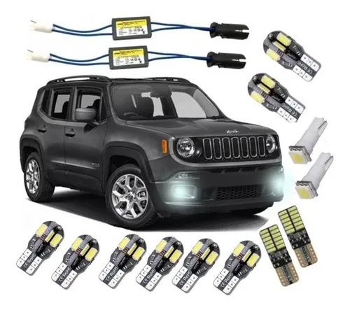 Kit Led Jeep Renegade 5000k Branco Puro Internas Placa