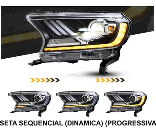 Imagem do produto Par Farol Ranger Mustang Led 2017 2018 2019 2020 2021