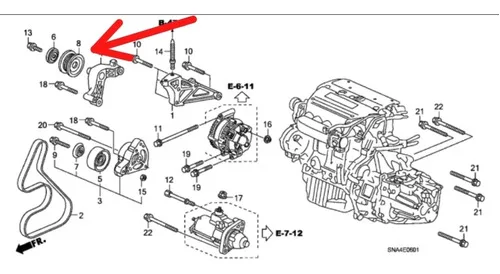 Imagem do produto Polia Intermediária Honda Civic Si 07-11 Gates 31190-rra-a00