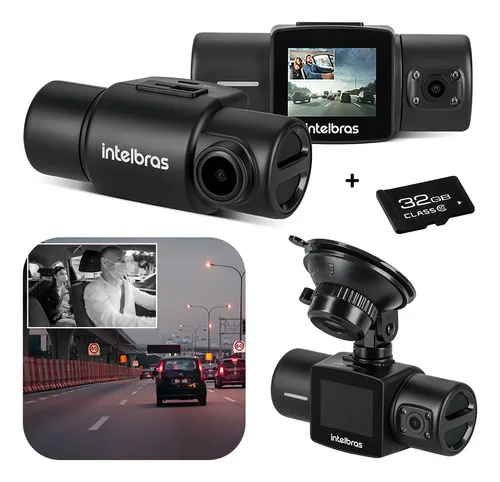 Câmera Veicular Full Hd C/ Visor Dc3201 + Sd 32gb Intelbras