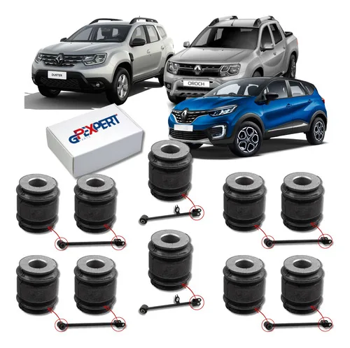 Kit 10 Buchas Braços Traseira Oroch 2015 2016 2017 2018 2019