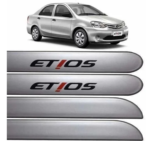 Imagem do produto Jogo Friso Lateral Etios Hatch 2012 2013 2014 Prata Soul
